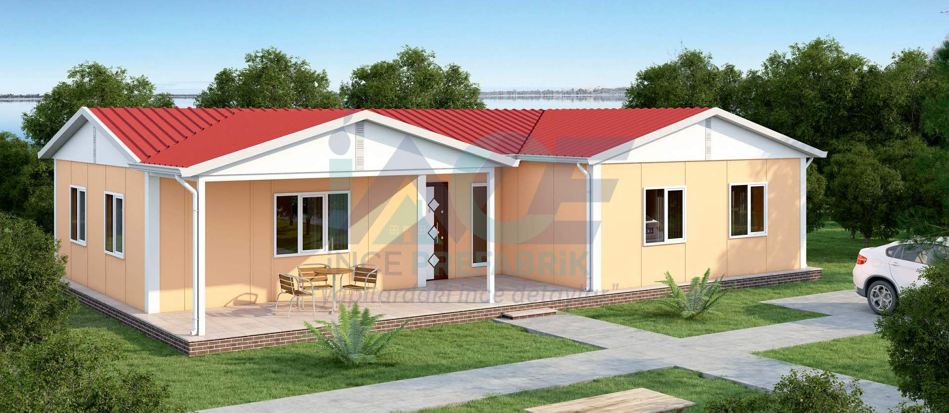 IP132 123m² 3+1 Tek Katlı Prefabrik